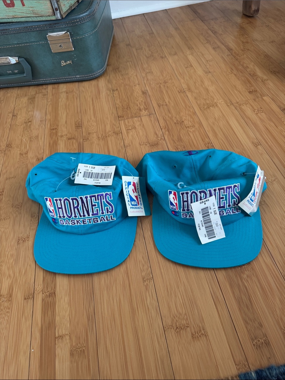 Sears Teal Hornets Basketball Snapback Caps - Pair